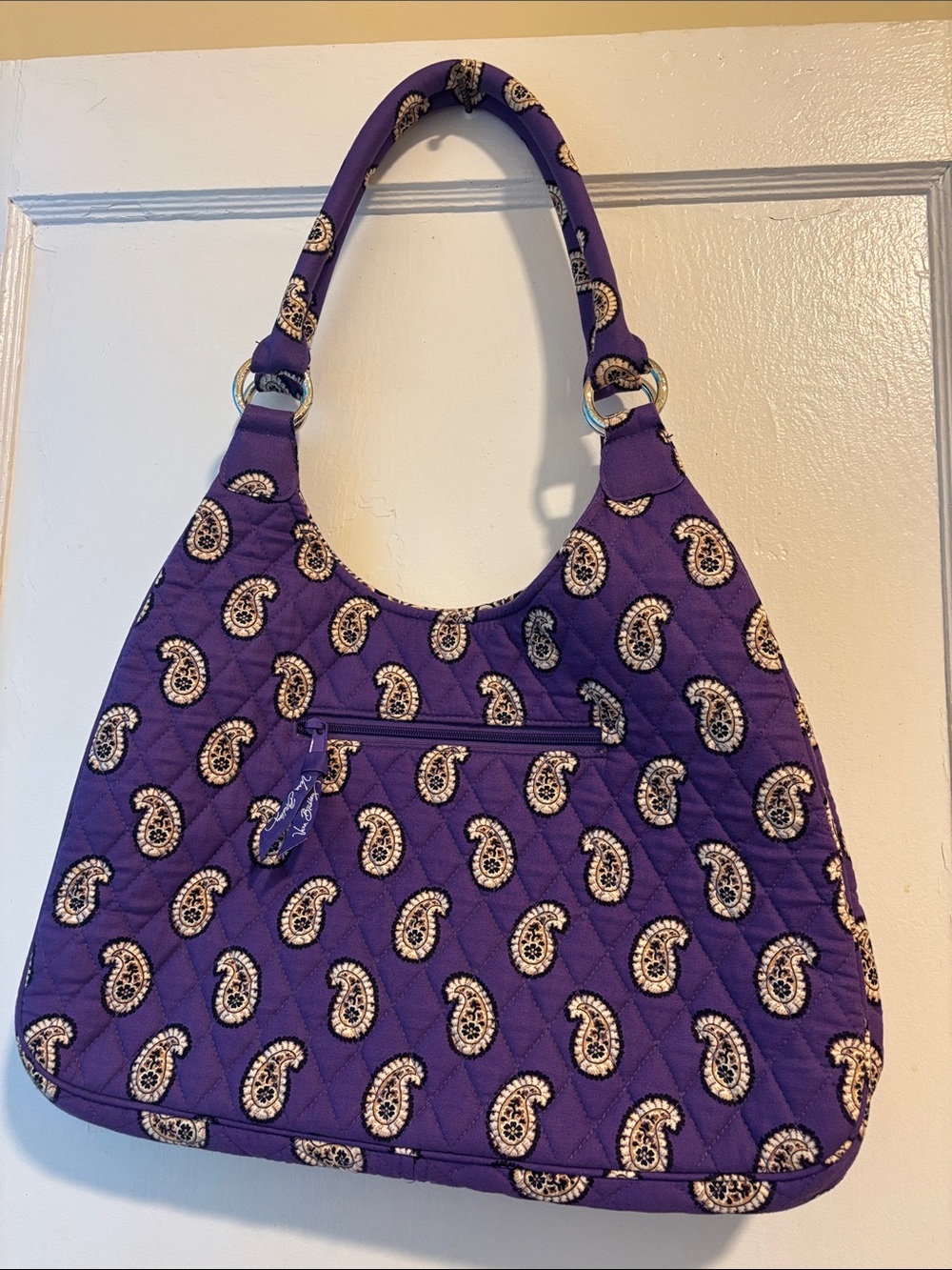 Vera Bradley Purple Paisley Quilted Shoulder Tote